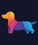 Radiant Canine Charm: A Colorful Dog Vector Illustration