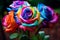 Radiant Colorful rose flowers. Generate Ai