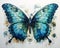 Radiant Connections: A Stunning Butterfly Mural in Cyan Blue and