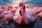 Radiant Elegance: Vibrant Pink Flamingo in All Its Beauty. Generative AI