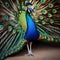 A radiant, ethereal peacock with tail feathers of swirling galaxies, displaying its cosmic splendor3