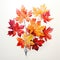 Radiant Fall Foliage: Watercolor Leaves on White Background - Generative AI