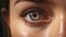 Radiant Gaze: Captivating Close-up of Shimmering Female Eyes