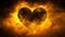 Radiant heart pulse symbolizes vitality and energy in swirling darkness, capturing essence