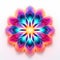 Radiant Neon 3d Flower Illustration With Watercolor Pattern