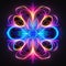 Radiant Neon Flower: Abstract Design With Vibrant Colors