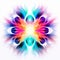 Radiant Neon Flower Design: Abstract, Symmetrical, And Spiritual