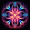 Radiant Neon Fractal Flower: A Psychedelic Journey Of Spiritual Symbolism