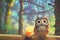 Radiant Owl Spectacle - Brilliant Colors Illuminate a Cute Companion