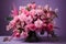 Radiant Pink flowers dahlias bouquet. Generate Ai