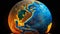 Radiant Planet: A Photorealistic Depiction of Earth\\\'s Illumination, Made with Generative AI