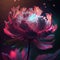 Radiant Red Peonies, a Beautiful Spectral Light Show. Generative Ai