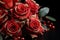 Radiant red roses adorned in golden splendor, valentine, dating and love proposal image