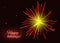 Radiant red yellow fireworks greeting holidays background