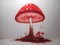 Radiant Toadstools: Laser-Cut Red Mushroom Wall Decor