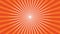 Radiate orange lines revolve around the center point of a shiny red background.