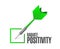 Radiate Positivity check dart sign concept
