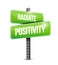 Radiate Positivity road sign concept illustration