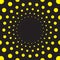 Radiating dot pattern background in black and yellow