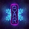 Radiating neon winter bar sign