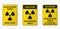 Radiation area. Set of signs.