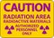 Radiation Caution Sign Caution Radiation Area, Radioactive Materials, Authorized Personnel Only