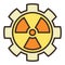 Radiation and Cog Wheel vector colored icon or design element