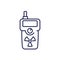 radiation detector line icon on white