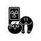 Radiation in food testing black glyph icon