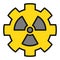 Radiation Gear vector Radioactive Zone colored icon or sign