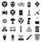 Radiation hazard icons set, simple style