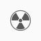 Radiation icon, radioactivity, hazard, caution