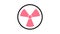 Radiation icon symbol rotate,4K resolution motion graphic