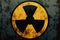 radiation icon, yellow and black, metalic, sign, risk radioactive power dangerous, reactor warning energy, medicine