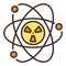 Radiation inside Atom vector colored icon or design element