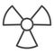 Radiation line icon. Toxic or nuclear, danger energy symbol, outline style pictogram on white background. Military sign