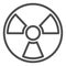 Radiation line icon. Toxic and nuclear energy, danger hazard symbol, outline style pictogram on white background