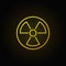 Radiation linear yellow icon