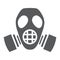 Radiation mask glyph icon, defense and respirator, gas mask sign, vector graphics, a solid pattern on a white background