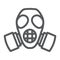 Radiation mask line icon, defense and respirator, gas mask sign, vector graphics, a linear pattern on a white background