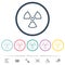 Radiation outline flat color icons in round outlines