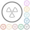 Radiation outline flat icons with outlines