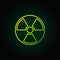 Radiation outline green icon