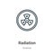 Radiation outline vector icon. Thin line black radiation icon, flat vector simple element illustration from editable science