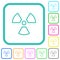 Radiation outline vivid colored flat icons