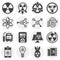 Radiation related icons set on background for graphic and web design. Simple illustration. Internet concept symbol for