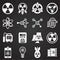Radiation related icons set on background for graphic and web design. Simple illustration. Internet concept symbol for