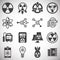 Radiation related icons set on background for graphic and web design. Simple illustration. Internet concept symbol for