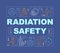 Radiation safety word concepts dark blue banner