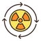 Radiation sign with Arrows vector nuclear renewable energy colored icon or symbol